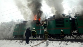 Електровоз загорівся на Полтавщині