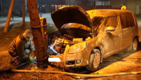У Гадячі Полтавщині автівка врізалась у стовп і згоріла