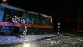 На Полтавщині вночі горів локомотив
