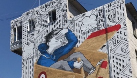 Італійський художник намалював мурал на Полтавщині