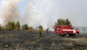 На Новосанжарщині трапилася масштабна лісова пожежа