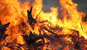 Під час пожежі на Чутівщині чоловік отримав опіки