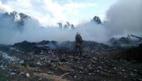 У Лубнах четверту добу гасять пожежу на сміттєзвалищі