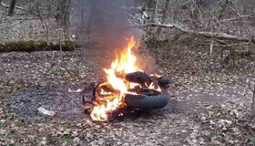 У Прирічковому парку спалили мотоцикл