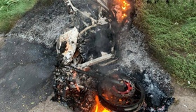 На Полтавщині зіткнулися два мотоцикли, один із яких згорів