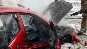 Полтавські рятувальники загасили пожежу в автомобілі