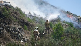 Дві доби гасили пожежу на макухівському сміттєзвалищі