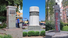 У Полтаві демонтують п’єдестали від пам’ятника Зигіну, погрудь Пушкіна і Ватутіна