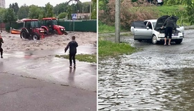 У Полтаві після зливи затопило автівки