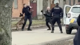Під час затримання чоловіка пітбуль покусав двох поліцейських