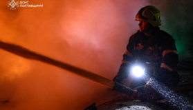 Два пожежні потяги ліквідовували наслідки нічної атаки на Полтавщині