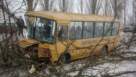 На Полтавщині шкільний автобус з'їхав у кювет: троє дітей травмовані