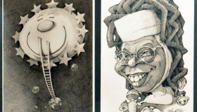 У Полтаві відкрилася виставка карикатур "Карлюка, 10 років у космічному просторі"